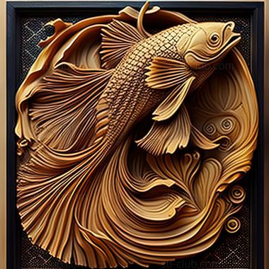 3D model st Giant fighting fish fish (STL)